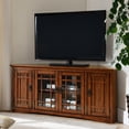 thumbnail image 2 of Design House Leick Home Solid Wood Mission Oak Four Door Corner TV Stand, 2 of 5