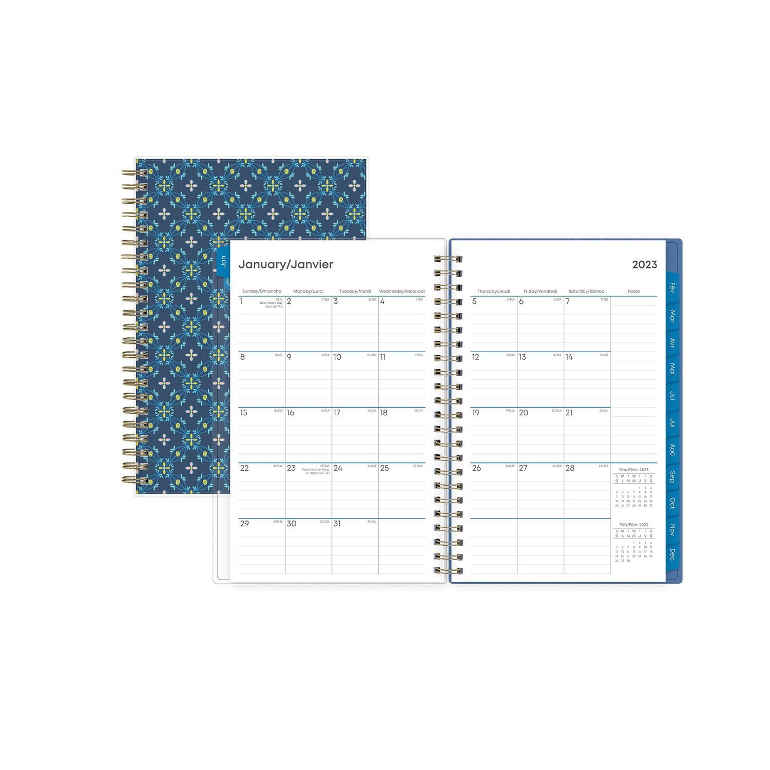 Agenda hebdomadaire/mensuel 2023, 5 po x 8 po, Blue Sky, McKenna