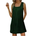 thumbnail image 1 of Birdeem Robe d'Été pour Femmes, Mode, Unie, à Encolure Carrée, Sans Manches, à Enfiler, 1 of 1