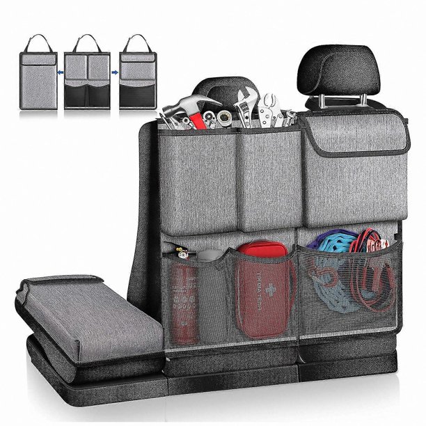 Universal Car Trunk Organizer with Large Capacity Storage Bag and Multiple Pockets for Backseat and Cargo Hold Items