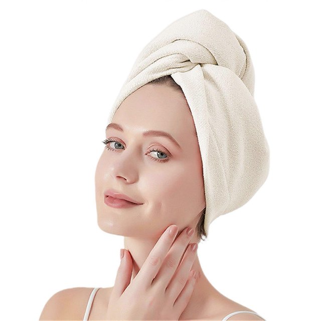 Quick Dry Hair Turban Cap for Women Thick High Elastic Soft Hair Drying Hat for Hotel