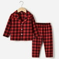 thumbnail image 2 of Vividxx Boys Pajama Set Toddler Kids Baby Boys Girls Two Piece Suit Plaids Print Pajamas Winter Coats Pants Solid Color Long Sleeve Outfits Set 18-24 Months, 2 of 9