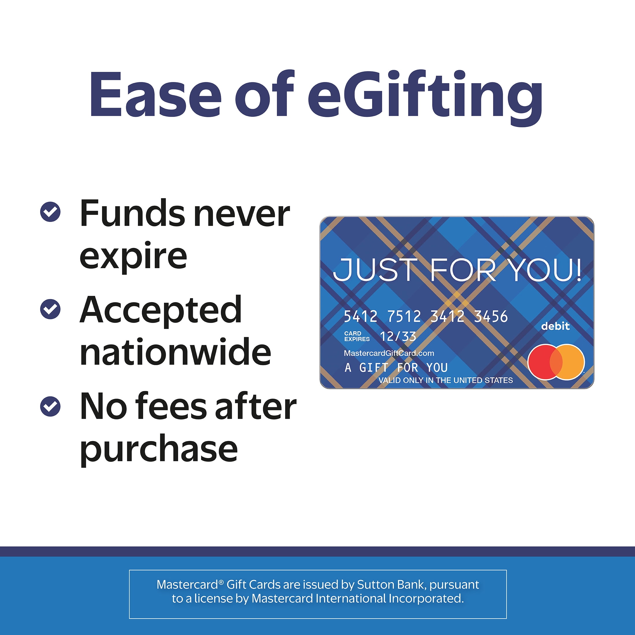 Mastercard® $20-$500 Just For You Plaid eGift Card (Plus $6.84 Purchase Fee) [Email Delivery]