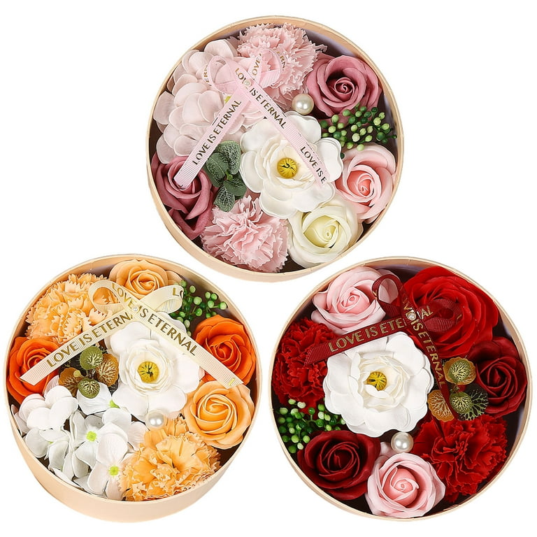 Dainzusyful Forever Rose Flower Bouquet 18 Contain Of Petal With Rose Soaps  For Girls Kinds Boxes bath Gift Home Decor Living Room Decor Home Decor