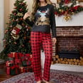 thumbnail image 2 of Womens Pajama Set Casual Christmas Print Crewneck Long Sleeves And Pants Women Sleepwear, 2 of 4