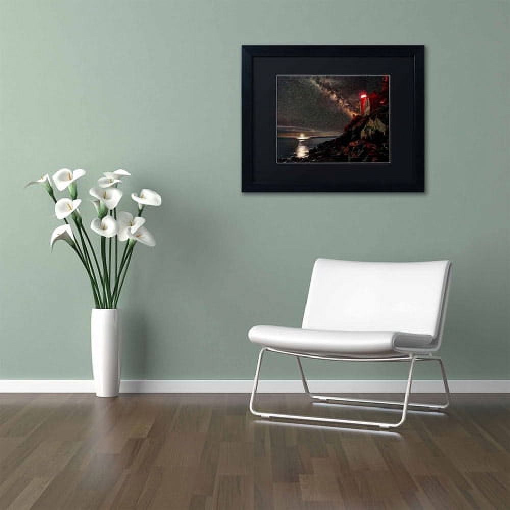 Trademark Fine Art "Bass Harbor Lighthouse - Acadia National Park - Maine" Canvas Art by David Ayash, Black Matte, Black Frame