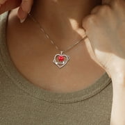 Fasjewly I Love You to The Moon and Back Necklace,S925 Sterling Silver Heart Birthstone Necklace, Moon and Star Pendant Necklace Christmas Birthday Anniversary Jewelry Gifts for Women / Wife /Mom