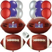 VEIL ENTERTAINMENT Super Bowl LIV 54 Decorating Party Supply 17pc Balloon Pack, Blue Silver Brown