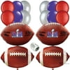 Super Bowl LIV 54 Decorating Party Supply 17pc Balloon Pack, Blue Silver Brown
