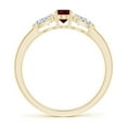 thumbnail image 2 of ANGARA Natural Oval Garnet Three Stone Ring with Pear Diamonds in 14K Yellow Gold (6x4mm Garnet) | January Birthstone, Anniversary, Jewelry Gift for Women | Natural Garnet Ring (Ring Size - 10), 2 of 8
