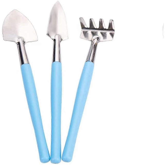 Gardening Tools, a Set of 3, Hand Shovel, Iron Spade Shovel Rake for Garden Plants Care House
