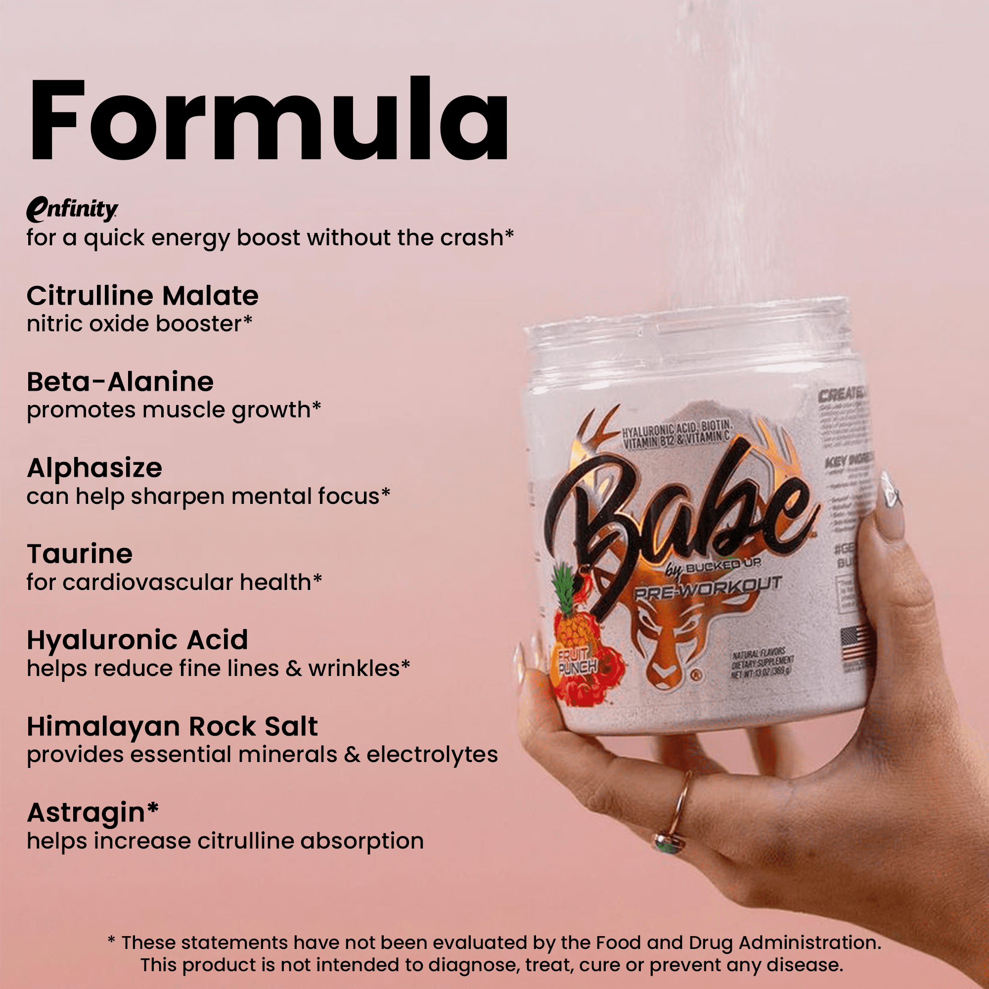 Bucked Up Babe Pre-Workout Powder, Fruit Punch, 30 Servings