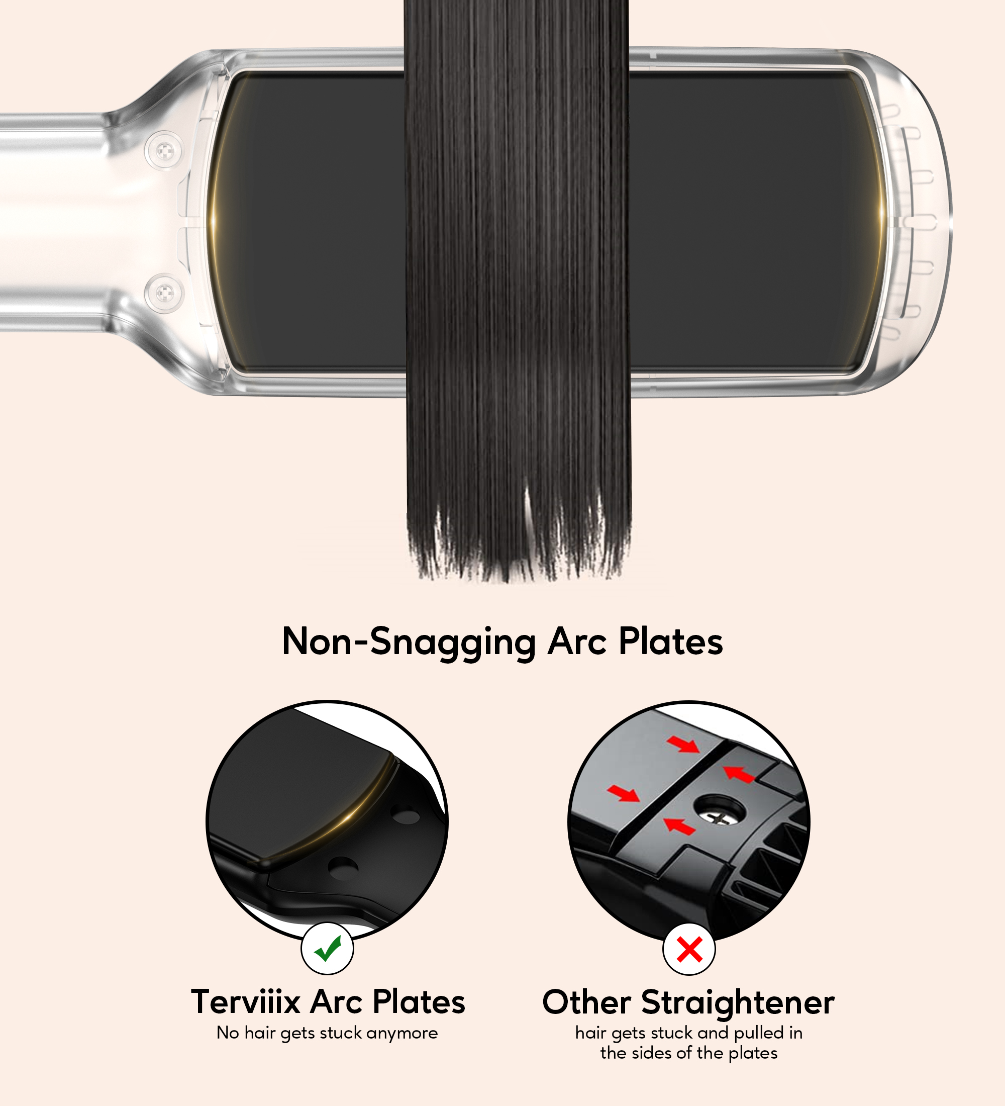 Terviiix 1.75" Professional Ceramic Hair Straightener photo 6