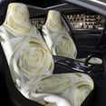 thumbnail image 2 of Uemuo White Rose Pattern Car Seat Covers for Front Seats Waterproof Seat Covers for Cars, Universal Auto Front Seats Protector Fits for Car-2 PCS, 2 of 6