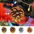 thumbnail image 1 of Xihbxyly Adornos Navideños de Piñas, Piezas Colgantes Decorativas Doradas, Decoración Festiva para Árbol, Perfectos para Fotografía Navideña, Decoración para Fiestas de Navidad, Juego de 12, Tamaños, 1 of 7