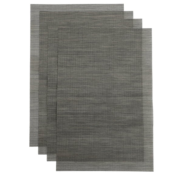 Phenofice Set of 4 Grey Dining Table Placemats, PVC Material for Kitchen and Home Use