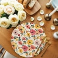 thumbnail image 2 of Spring Floral Round Placemats Set of 8 for Dinning Tables,Heat-proof Braided Table Mats 15 Inch,Colorful Botanical Flowers Summer Washable Place Mat for Kitchen Restaurant Party Decor Table Setting, 2 of 9