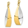 thumbnail image 2 of Solid 14k Yellow Gold Polished & Rhodium Reversible Dangle Earring Jackets - 24mm, 2 of 5