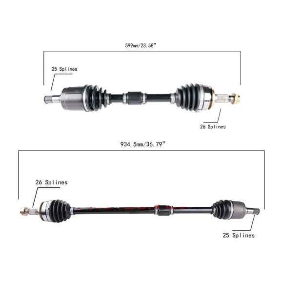 2- CV DRIVE AXLE SHAFT ASSEMBLY LEFT & RIGHT FOR 12-14 Honda Civic 1.5 HYBRID