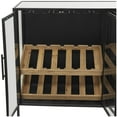 thumbnail image 5 of DecMode 47" x 32" Black Metal 10 Bottle Glass Panel Door Standing Wine Rack with Wine Glass Holders and Wood Accents, 1-Piece, 5 of 13