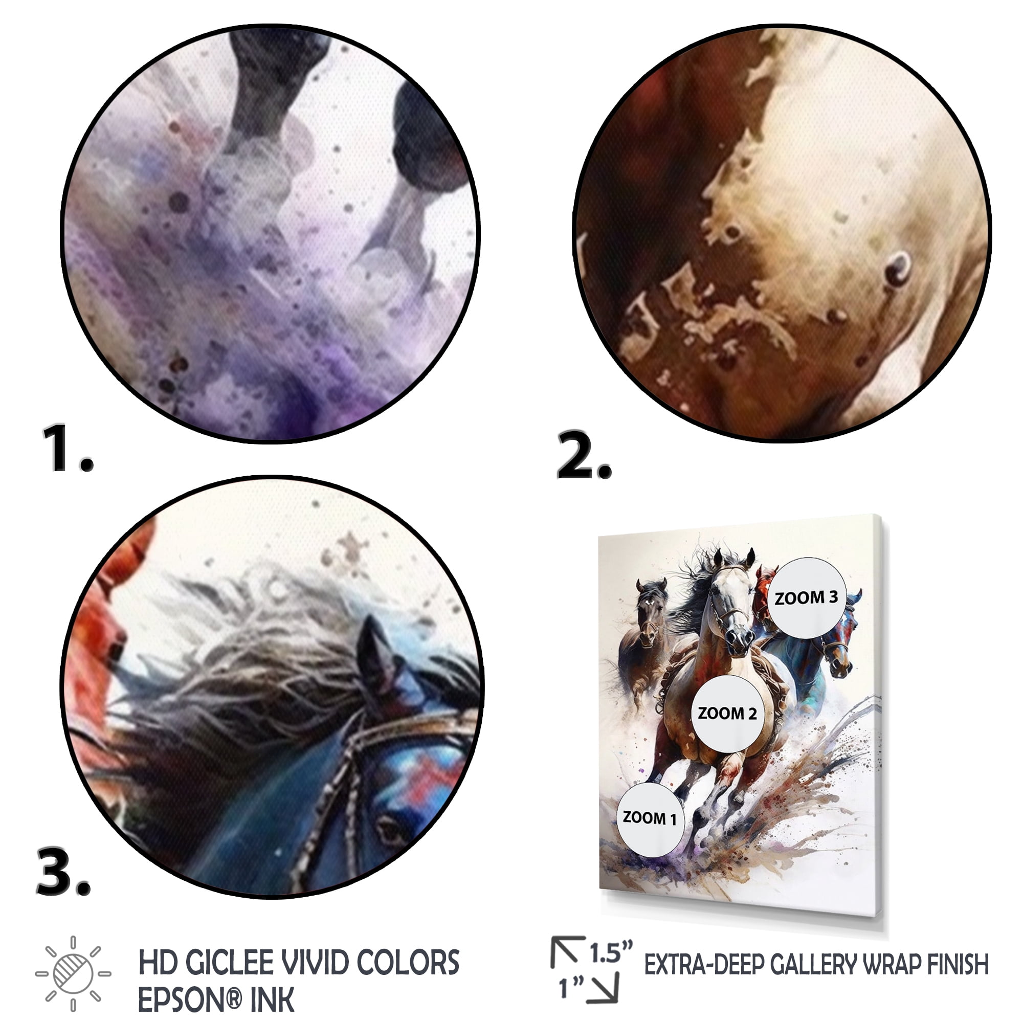 Designart Herd Of Horses Running I Canvas Wall Art