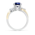 thumbnail image 2 of ANGARA Lab Grown 2.2 Ct Sapphire & Lab Diamond Ring for Women in 14K White & Yellow Gold (Size-8mm) | September Birthstone, Anniversary, Jewelry Gift for Women | Lab-Grown Blue Sapphire Ring, 2 of 8