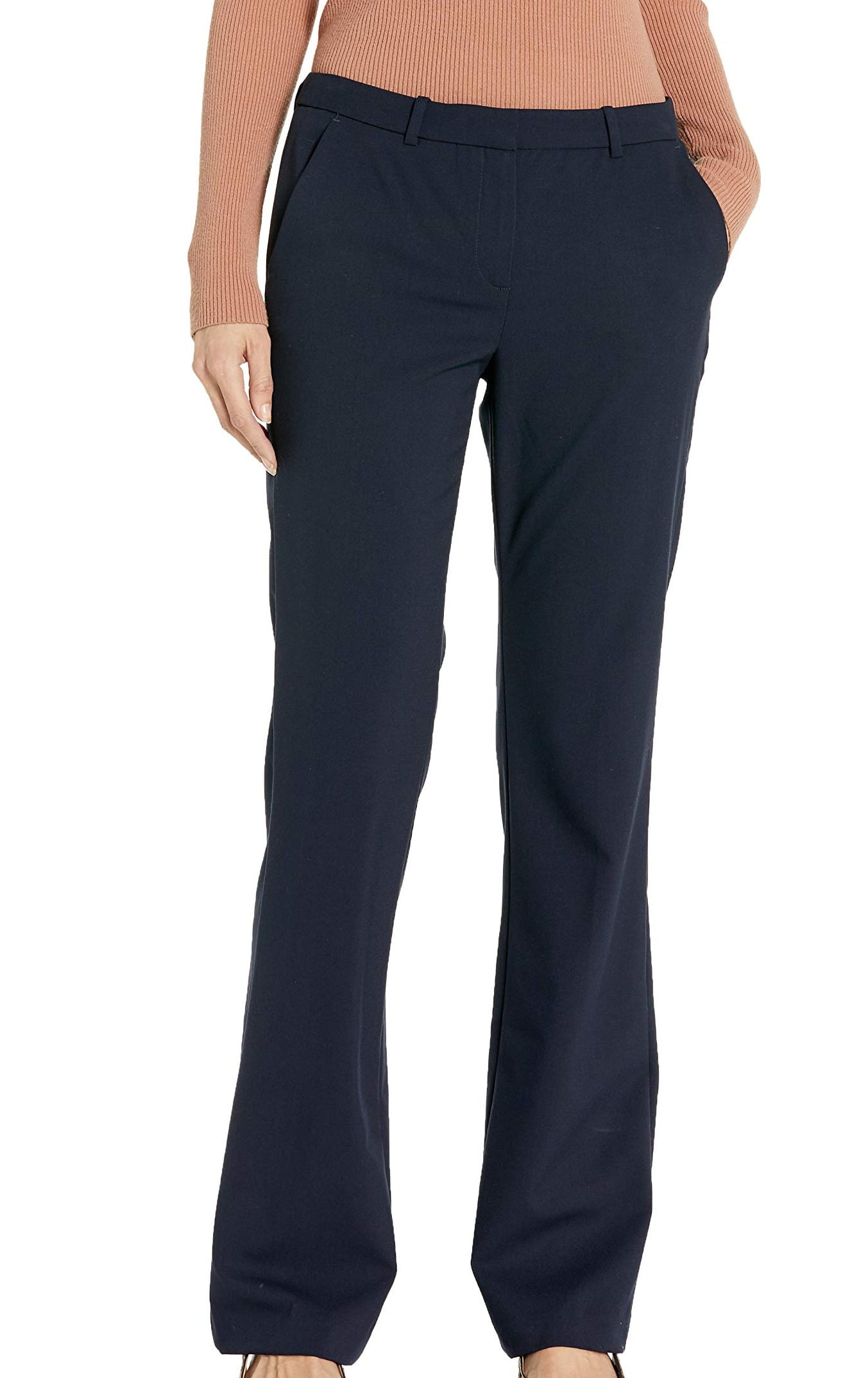 womens navy bootleg trousers