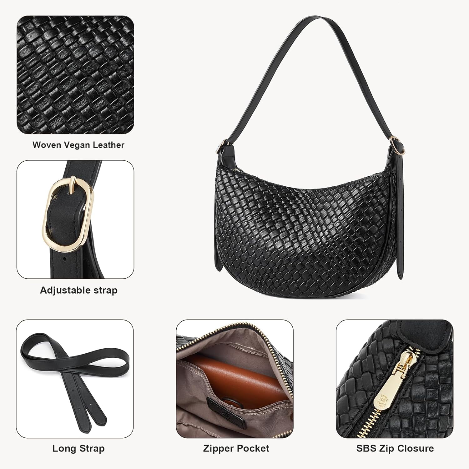 Purses for Women Small Crossbody Bags Crescent Shoulder Bag Hobo Handbag with Adjustable Strap
