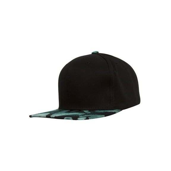 Top Headwear Tiger Stripes Two-Tone Adjustable Snapback - Black/Teal