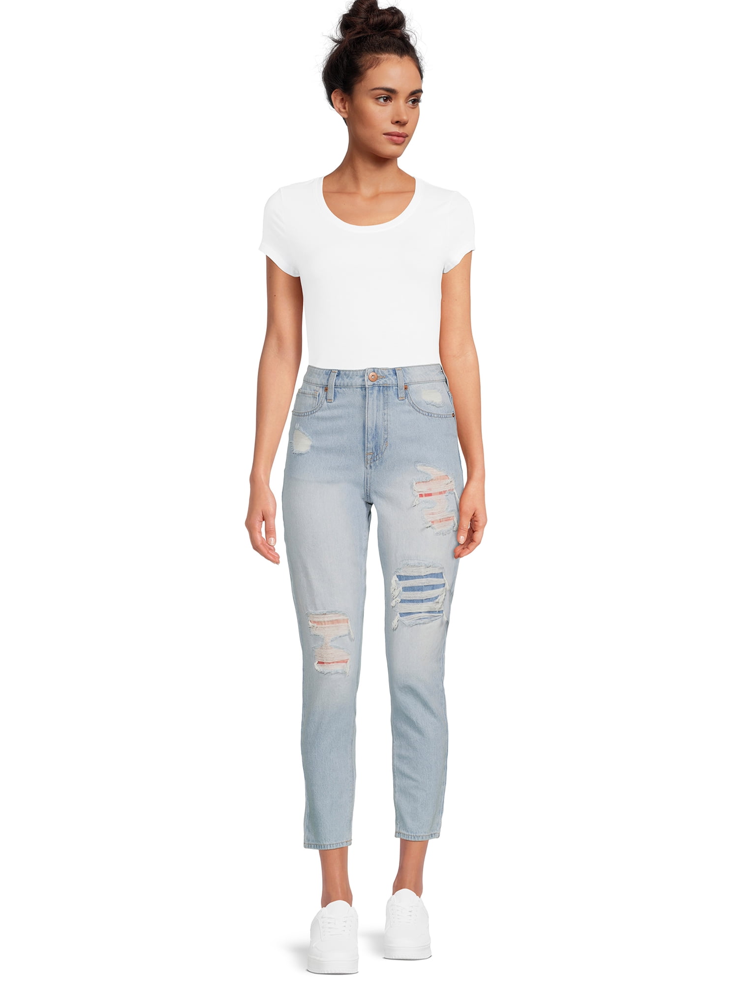 No Boundaries Juniors' Super High Rise Mom Jeans