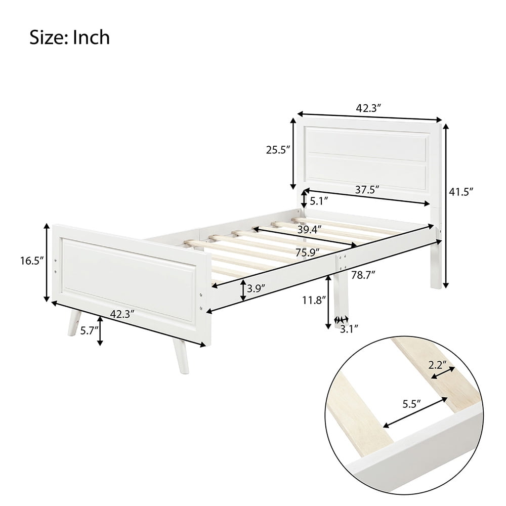 Private Jungle Sale Wood Platform Beds with Headboard and Wood Slat Support, Twin Bed Frame Mattress Foundation, White Private Jungle Sale Wood Platform Beds with Headboard and Wood Slat Support, Twin Bed Frame Mattress Foundation, White