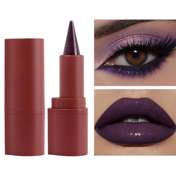 Lápiz labial delineador de ojos dos en uno 3 g, resistente al agua, duradero, lápiz labial delineador de ojos mate