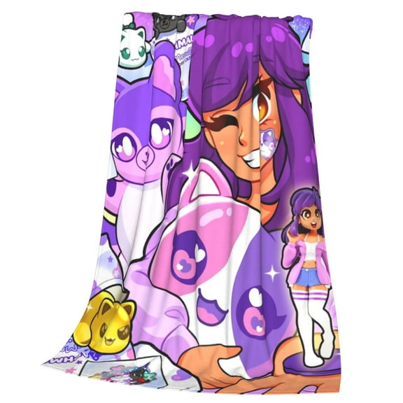 Aphmau Throw Blanket Cozy Plush Lightweight Warm Fuzzy Flannel Blanket Air Conditioning Blanket for Couch Sofa Bed Home Decor Gift 50x40