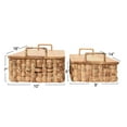 thumbnail image 2 of Household Essentials Household Essentials Stackable Hyacinth Baskets with Oak Lids, Natural Set of 2, 2 of 8