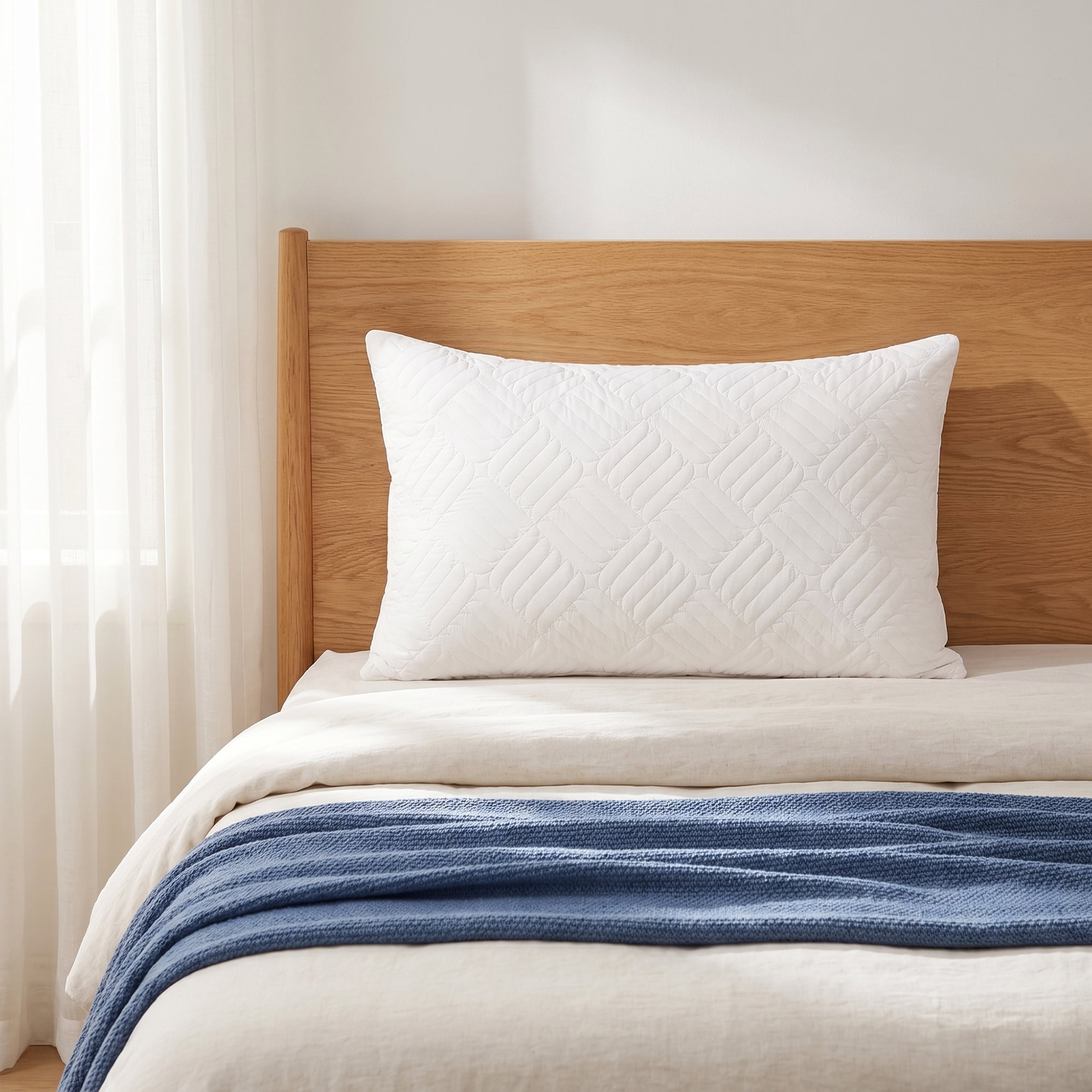 Unique Bargains 2Pcs Standard Size Breathable Cotton Pillow Protectors Queen White
