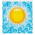 thumbnail image 3 of Ambesonne Summer Shower Curtain, Holiday Joy Ocean Sea, 69"Wx84"L, Earth Yellow, 3 of 3