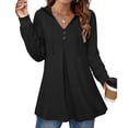 thumbnail image 1 of Sudadera con capucha para mujer suave cómodo casual mujeres sueltas V Masajeadores de cuello manga larga suéter Top camiseta, 1 of 6