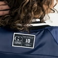 thumbnail image 5 of Women's Gameday Couture  Navy San Diego FC Refined Rivalries Rhinestone Raglan Full-Snap Varsity Bomber Jacket, 5 of 7