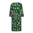 thumbnail image 4 of Yuyamidu Snowflake Womens Robes Comfy V-Neck Bathrobe Colorful Light Long Sleeve Gowns for Women Sleepwear Christmas Housecoat Sexy Pajama Nightgown Size 2XL, Green, 4 of 7
