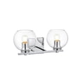 thumbnail image 3 of Living District Juelz 2-Light Iron & Glass Bath Sconce in Chrome/Clear, 3 of 6