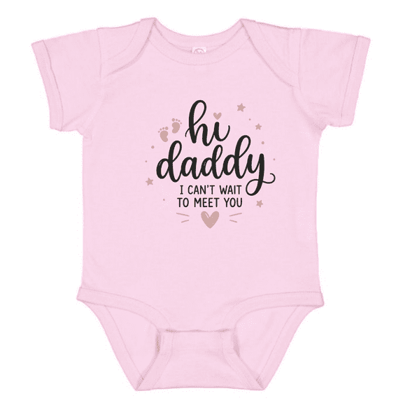 Bubvorie Hi Daddy Baby Onesie, Pregnancy Announcement Baby Bodysuit, Cute Infant Shirt for Baby Girl, New Dad Baby Gift
