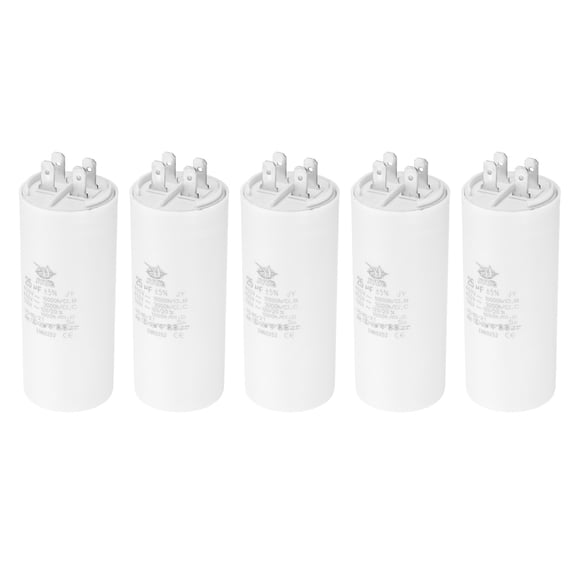 Uxcell CBB60 25uf Run Capacitor,5Pcs AC450V 4Pin Double Insert for Motor Star 96x40mm