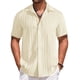 thumbnail image 1 of Camisa COOFANDY casual de lino texturizado con botones para hombre, 1 of 3