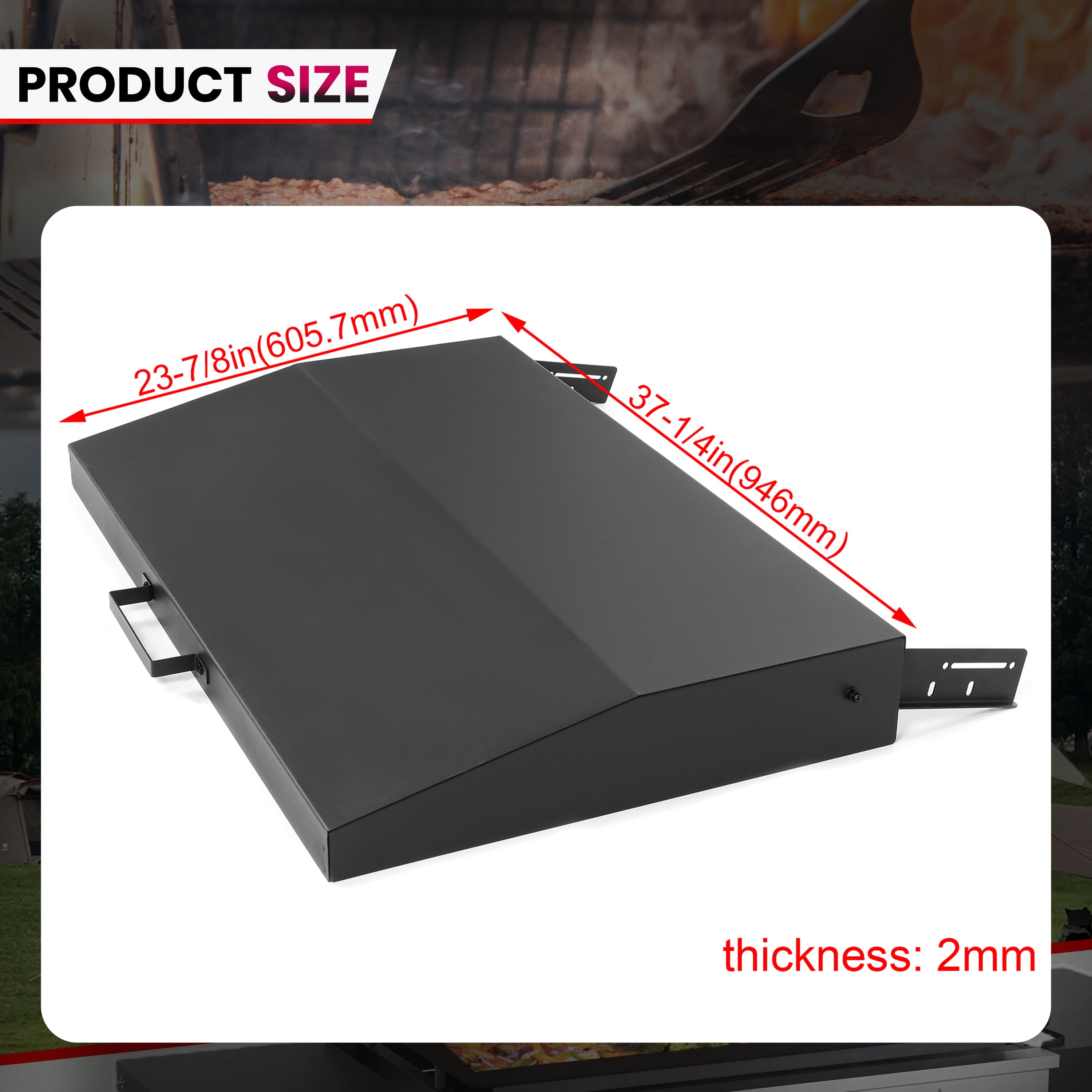 Kojem 36 in Griddle Hood Lid for Blackstone Griddle 36" Grill Hard Cover Black BBQ with Heatproof Handle Powder Coated
