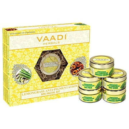 Vaadi Herbals Lemongrass Anti Pigmentation Spa Facial Kit with Cedarwood Extract, (Best Facial Kit For Pigmentation In India)
