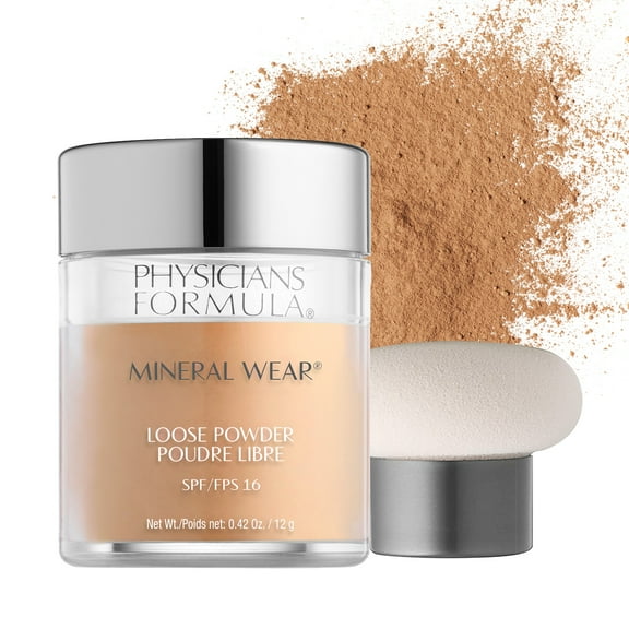 Physicians Formula Mineral Wear Loose Powder SPF 16, Medium Beige, 0.49 oz, Foundation Makeup