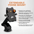 thumbnail image 3 of Armor All Car Phone Mount, Dashboard and Windshield Suction Phone Holder with 6-Inch Extendable Arm, 3 of 9
