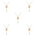 thumbnail image 2 of Collar de mujer Jumpingount estilo simple elegante con borlas colgantes dorado ovalado, 2 of 6