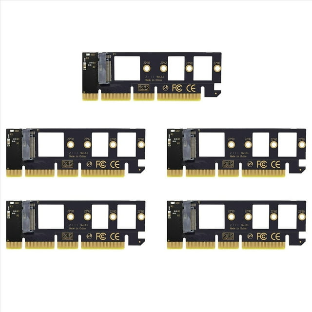 5X Tarjeta Adaptadora M.2 NVME SSD A PCIe 4.0 64 Gbps M-Key PCIe4.0 X16 para PC de Escritorio PCI-e GEN4
