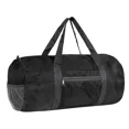 thumbnail image 6 of Round Barrel Bag Foldable Lightweight Packaway Sports Gym Duffle Holdall,Black,Medium, 6 of 7